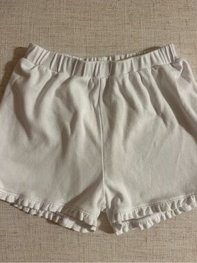 Girl’s Little English White Ruffle Hem Girls Cotton Casual Shorts Size 4